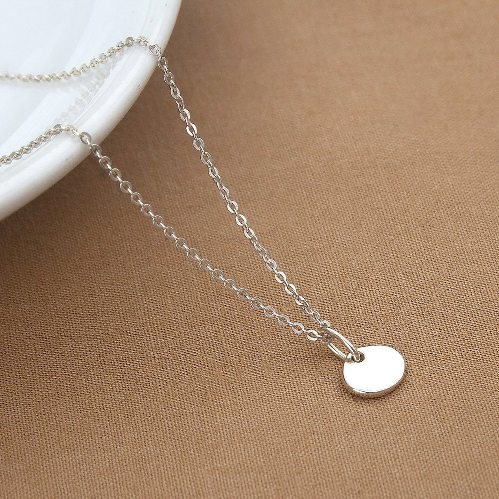 925 Sterling Silver Link Necklace, Tiny Tiny Char… - image 1